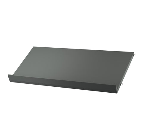 Magazine Shelf in dark grey gloss, 30.7"W x 11.8"D – String™ modular shelving system