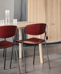 lynderup chair by borge mogensen for fredericia furniture in deep red finish