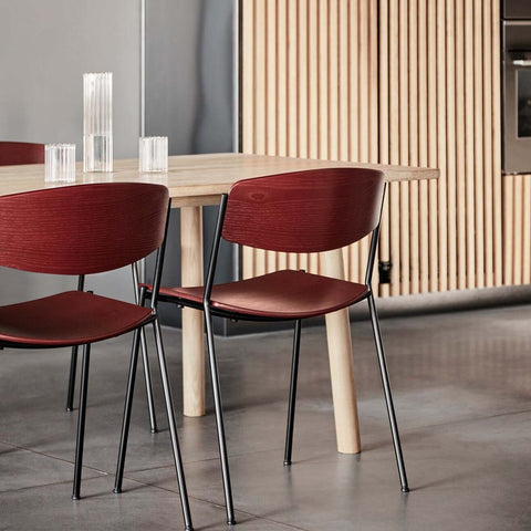 lynderup chair by borge mogensen for fredericia furniture in deep red finish