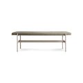 Daybench by Blu Dot in Grey Green and Leather with Putty frame