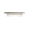 Daybench Jumbo by Blu Dot in Grey Green and Leather with Putty legs