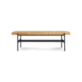Daybench by Blu Dot in Camel Leather with Oblivion frame, low front view