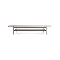 Daybench Jumbo by Blu Dot in Maharam Mantle In Future with Oblivion legs, low front view