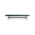 Daybench Jumbo by Blu Dot in Maharam Mantle In Parsley with Oblivion legs, low front view