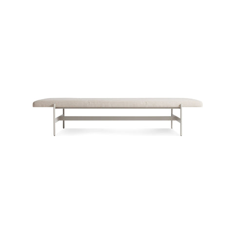Daybench Jumbo by Blu Dot in Maharam Mantle In Future with Putty legs, low front view
