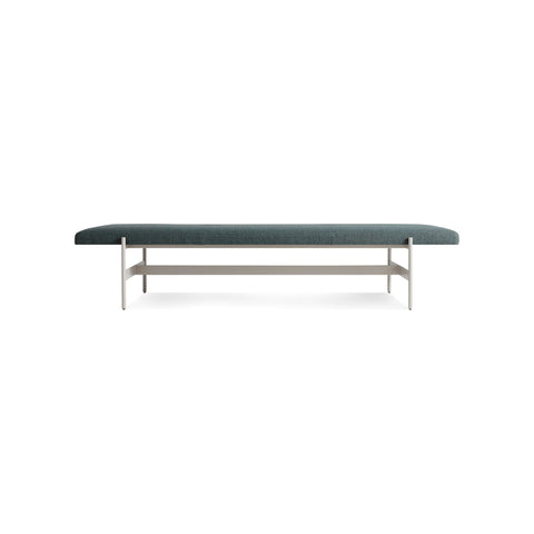 Daybench Jumbo by Blu Dot in Maharam Mantle In Parsley with Putty legs, low front view
