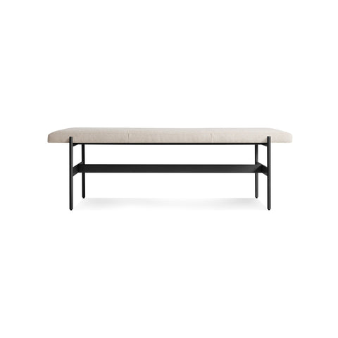 Daybench by Blu Dot in Maharam Mantle In Future with Oblivion frame, low front view