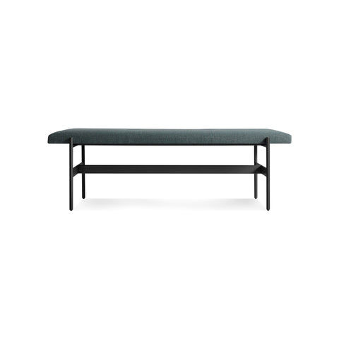 Daybench by Blu Dot in Maharam Mantle In Parsley with Oblivion frame, low front view