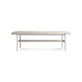 Daybench by Blu Dot in Maharam Mantle In Future with Putty frame, low front view