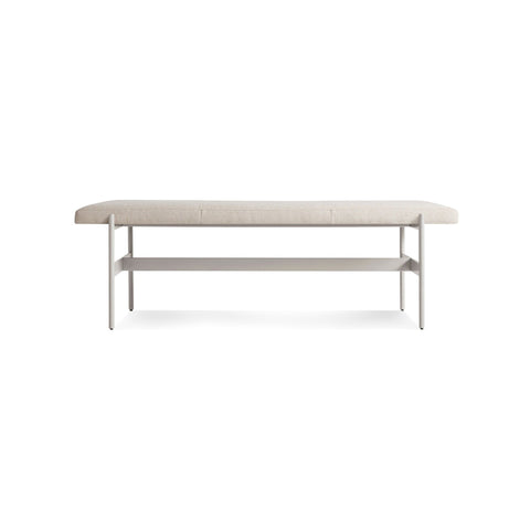 Daybench by Blu Dot in Maharam Mantle In Future with Putty frame, low front view
