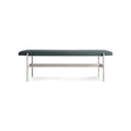 Daybench by Blu Dot in Maharam Mantle In Parsley with Putty frame, low front view