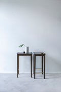 No 1 Side Table, Oak Dark Oil - Black Glass by Sibast