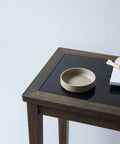 No 1 Side Table, Oak Dark Oil - Black Glass by Sibast