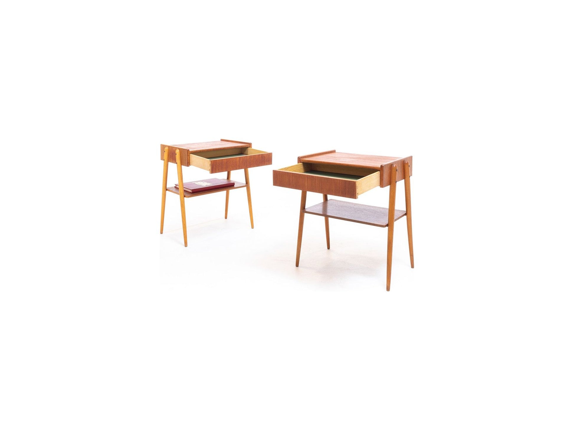 Pair of Teak & Oak Bedside Tables by Carlström & Co Möbelfabrik Habitus London