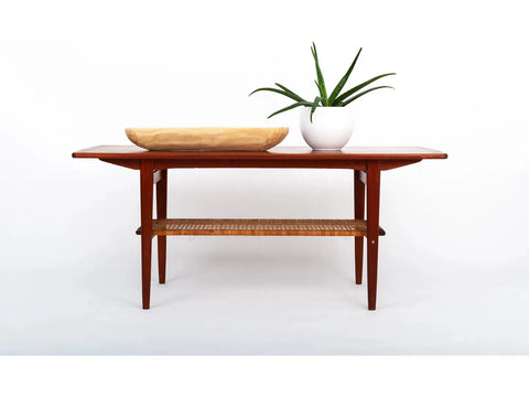 Teak & Rattan Coffee Table