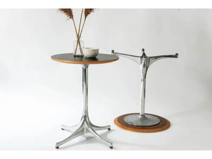 George Nelson Pedestal Table Model 5451 in Aluminum and Black for Herman Miller