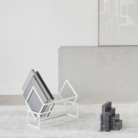 Minimalism styled Danish designed book storage unit by Kristina Dam