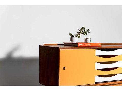 Teak Sideboard with Reversible Doors by Bruno Hansen