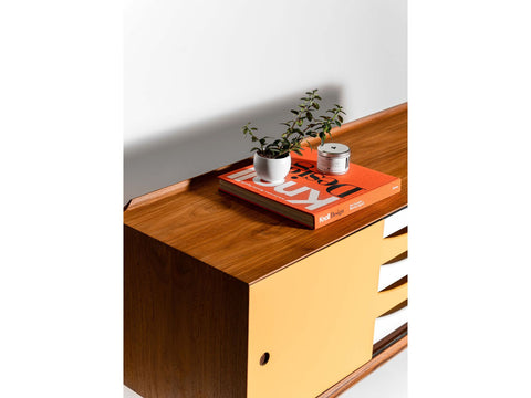 Teak Sideboard with Reversible Doors by Bruno Hansen