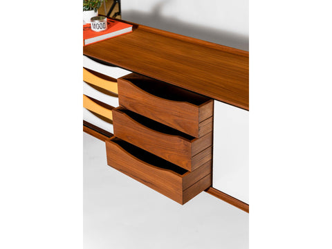 Teak Sideboard with Reversible Doors by Bruno Hansen